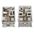 Charming two-story floor plan with 3 bedrooms, inviting open living area, modern kitchen, and private garage.