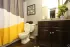 bathroom with vanity and shower with curtain
