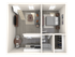 1 Bedroom | 1 Bathroom | 550 Sq Ft