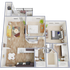 B2 Floor Plan, 2 Bed, 2 Bath, 978 SqFt