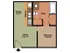 Color floor plan of a 1 bed, 1 bath apartment at Southwinds Apartments in Springfield, MO. Includes a cozy living room, compact dining nook, and efficient kitchen layout ideal for simple living.