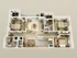 Floor plan of a modern apartment featuring three bedrooms, a living room, kitchen, and two bathrooms. Neutral tones, spacious layout, cozy atmosphere.