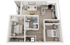 Plan C2 | 2 bedroom, 1 bathroom