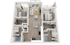 Plan D2 | 2 bedroom, 2 bathroom