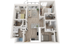 Plan E1 | 2 bedroom + den, 2 bathroom