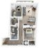 Plan E | 2 bed, 1 bath
