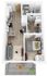 Plan H | 1 bedroom, 1 bathroom