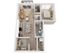 Plan B18 | 1 bedroom + den, 1 bathroom