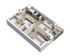 Modern 3D floor plan showcasing a cozy 1-bedroom apartment with an open kitchen and living area, stylish bathroom, and private balcony.