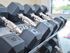 A rack with dumbbells in the fitness center at Park City apartments in Lancaster, PA.