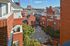 Aerial view looking down into the courtyard at Waterloo Place Apartments in Baltimore, MD.