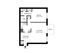 Modern floor plan showcasing one bedroom with dressing room, spacious living room with balcony, and cozy dining area.