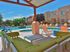 Cabanas with seating and Swimming Pool | Casa Bandera | Las Cruces Apartments Near NMSU