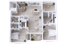 Inviting floor plan showcasing 2 spacious bedrooms, a study, and an open-concept kitchen and living area with access to a patio