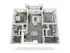 Inviting 3D floor plan showcasing a modern 2-bedroom apartment with an open-concept living area, stylish kitchen, and two elegant bathrooms.