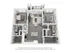 Chic 3D apartment floor plan featuring 2 bedrooms, a modern kitchen, an open living area, and private balcony access.