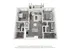 Modern 3D floor plan showcasing two spacious bedrooms, open-concept living and dining area, sleek kitchen, and two luxury bathrooms.