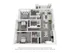 Bright and modern 3D floor plan showcasing 3 spacious bedrooms, a cozy open-concept living and dining area, sleek kitchen with island, and inviting balcony.