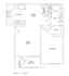 Unit A1 spacious floor plan featuring 1 bedroom, open living and dining area, modern kitchen, and private patio balcony, totaling 679 square feet.