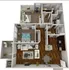 Modern 3D floor plan showcasing two spacious bedrooms, contemporary kitchen, open living area, and two elegant bathrooms, totaling 1001 sq ft, perfect for stylish living.