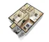 One bedroom 3D image