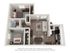 Charming 3D floor plan showcasing two cozy bedrooms, open-concept living and dining area, modern kitchen, and inviting bathroom.