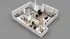 One Bedroom One Bath 3D Floor Plan