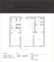 Modern floor plan of The Sawyer, featuring 2 bedrooms, spacious combined living and dining area, and a full kitchen.