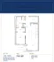 Detailed floor plan of The Carling at Waterfront Place, featuring 1 bedroom, 1 bath, with a kitchen island and den.