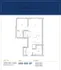 Detailed floor plan of The Carling featuring 1 bedroom, spacious living area, kitchen, and bath.