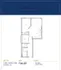 Stylish floor plan of The Carling featuring 1 bedroom, 1 bath, and a den in a 736 sq ft space.