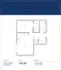 Elegant floor plan of a 1-bed, 1-bath unit at The Carling, featuring an open-concept living area, 732 sq ft.