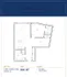 Elegant floor plan of The Carling at Waterfront Place, featuring 1 bedroom, 1 bath with den, and 901 square feet of living space.