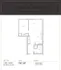 Chic 1-bedroom floor plan at The Sawyer featuring an open-concept living area, modern kitchen with island, and convenient washer and dryer in 767 sq ft.