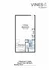 Efficient studio apartment floor plan at Vines at Adams featuring open-concept living/bedroom area, compact kitchen, and bathroom, within 350 sq ft.