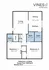Vines at Meridian floor plan showcasing 2 bedrooms, 2.5 baths, a spacious living room, dining area, and modern kitchen, perfect for comfortable living. Total area: 1030 sq ft.