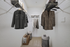 Closet with hamper and clothes hanger