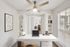 Office space with celling fan and desk