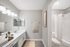 Virtual staging of bathroom with quartz style counter tops