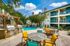 Poolside seating area