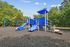 Blue playground with three slide