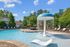 Expansive pool with fountain features