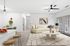Bright, modern living space featuring an open-concept design with sleek kitchen bar, elegant decor, and abundant natural light.