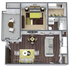 One Bedroom One Bath Floor Plan
