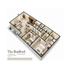 The Bradford floor plan with 2 bedrooms, 2 bathrooms, spacious living room, and modern kitchen on the second floor, offering comfort at Woodcrest.