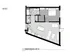 Modern floor plan for Unit 101, offering a spacious open-concept living area, one bedroom, sleek kitchen, and contemporary bathroom design.