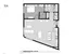Chic floor plan for Unit 202 featuring 1 bedroom, a spacious open-plan living area, modern kitchen, and elegant bathroom layout.