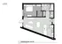 Modern 1-bedroom apartment floor plan featuring an open-concept living area and well-equipped kitchen in Unit 102 of Louie.