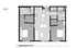 Modern 2-bedroom floor plan 'GEM' featuring an open-concept living area, sleek kitchen, and two elegant bathrooms.