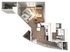 Chic 3D floor plan featuring a cozy bedroom, modern kitchen, and inviting living area with natural light.